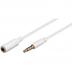 Audio Verlängerungskabel 5m 4-polig slim 3,5 mm für Apple iPhone, iPad, iPod weissweiss