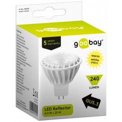 LED Reflektor, 4 W - Sockel GU5.3, kalt weiß, ersetzt 28 W