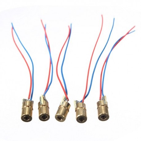 5x 650nm 6mm 4.5V 5mW Rot Laserdiode 5x 650nm 6mm 4.5V 5mW Rot Laserdiode