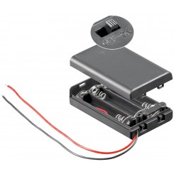 Batteriehalter , 3x Micro "AAA" - mit Anschlusskabel und Schalter