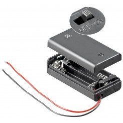 Batteriehalter , 2x Mignon "AA" - mit Anschlusskabel und Schalter