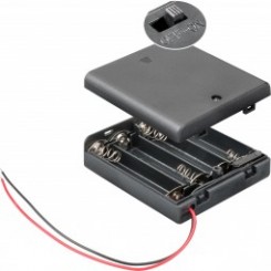 Batteriehalter , 3x Mignon "AA" - mit Anschlusskabel und Schalter