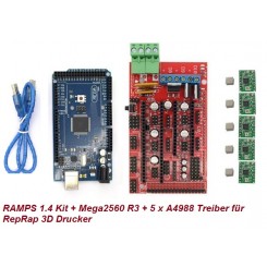RAMPS 1.4 Kit + Mega2560 R3 Board + 5 x A4988 Treiber
