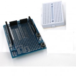 Arduino Uno Prototype Shield V3 + Mini Breadboard 