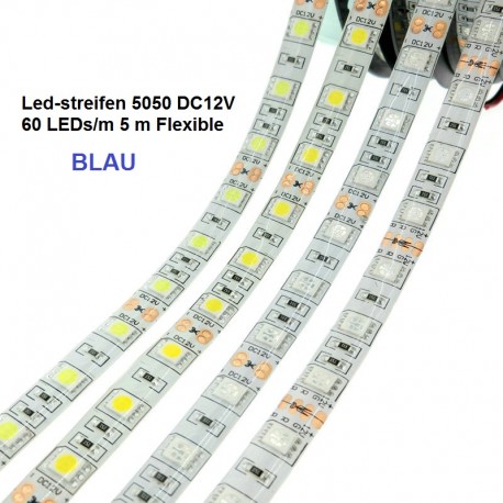 SMD-LED-Strip , 300 LEDs BLAU Länge 5 m, weisser Untergrund 