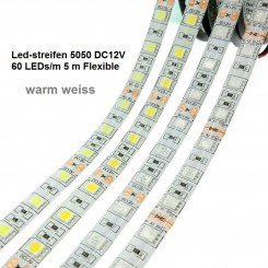 SMD-LED-Strip , 300 LEDs warm Weiss Länge 5 m, weisser Untergrund 