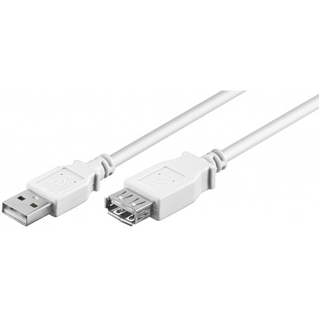 USB 2.0 Verlängerungskabel Weiß 0.3m