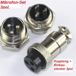 MK3-Set Mikrofonkupplung 3-polig+Einbaustecker
