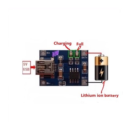 LiPo Mini USB Lademodul 5V 1A 