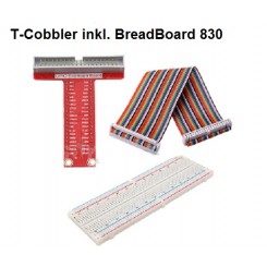 T-Cobbler Raspberry Pi-Breakout Pi 3/2/ B+ - montiertinkl. BreadBoard