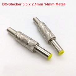 DC-Stecker Metall 5,5 x 2,1 mm  