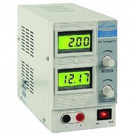 Labornetzgerät regelbar 0-15 V, 2 A, 2x beleuchtete LCD,s