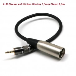 XLR-Stecker (3-Pin) - Klinke 3,5 mm-Stecker (3-Pin, Stereo)