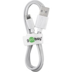 USB 2.0-Kabel zu USB-C™ Stecker 0,5m weiss