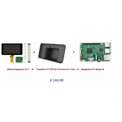 Raspberry PI 3B+ inkl. 7" Touch LCD u. Gehäuse schwarz