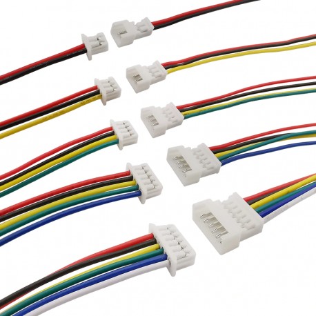 Micro JST Kabel mit Buchse + Stecker, 2-polig RM 2,0mm PH Kupplung