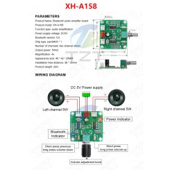 XH-A158 Bluetooth Verstärker Bord Stereo 2x 3Watt
