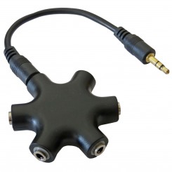 Audio AUX Verteiler 5fach inkl. Kabel 0,3m