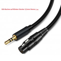 XLR-Buchse (3-Pin) - Klinke 3,5 mm-Stecker (3-Pin, Stereo) 1m