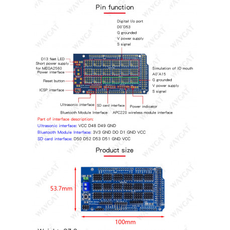 Sensor Shield V2.0 für Arduino Mega 2560