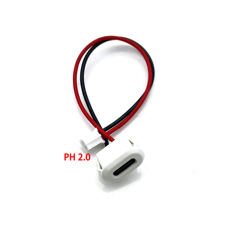 USB-C Buchse 2 pol. ca. 10cm Kabel mit PH2.0 Stecker