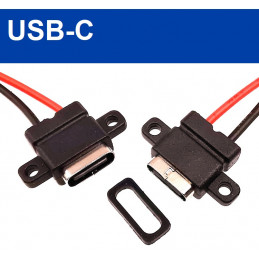 USB C Einbaubuchse mit Kabel
