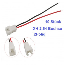 XH 2,54 mm 10-polig Kabel, Stecker / Buchse, L=20cm
