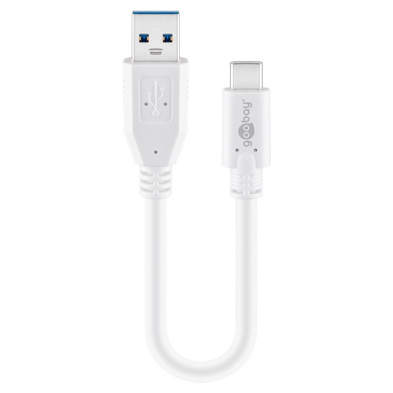 USB 3.0-Kabel zu USB-C™ Stecker 0,2m weiss USB 3.0-Kabel zu USB-C™ Stecker 0,2m weiss