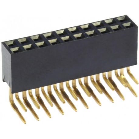 Buchsenleiste 2 x 10 polig abgewinkelt Höhe 8 mm