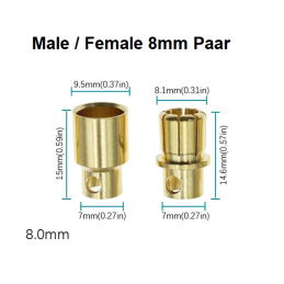 Goldstecker male/female 8mm...