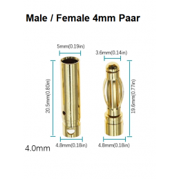 Goldstecker male/female 4mm...