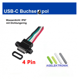 USB-C Buchse 4 pol. 7,5 cm...