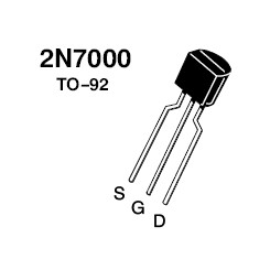 2N7000 	MOSFET, N CHANNEL, 200MA, 60V, TO-92 