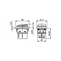 MQ19393312 Wippschalter 2-pol 20A 250Vac zweipoliger Umschalter SW